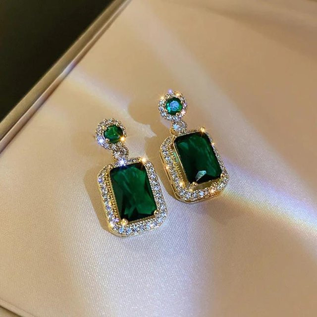 YIRAN Jewelry Ohrringe, Zirkonia, Blau/Grün, Damen - Bild 1