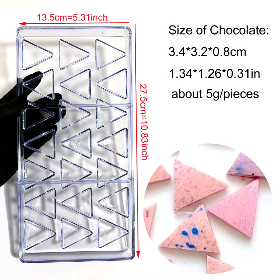 ALICAKE Dreieck-Schokoladenform aus Polycarbonat in Transparent, Backform für Bonbons und Schokolade - Bild 3