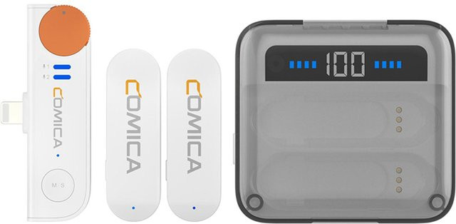 COMICA Vimo S-MI Drahtloses Mikrofonsystem in Weiß mit 1 Empfänger und 2 Mikrofonen - Bild 1