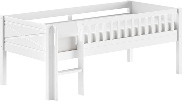 VIPACK SCOTT Kojen-Spielbett aus massiver Kiefer in Weiß, inkl. Leiter und Rolllattenrost, B/T/H: 90 x 200 x 83 cm - Bild 2