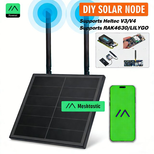 Heltec 8W Solar Panel für LoRaWAN Meshtastic und ESP32 IoT Projekte, Schwarz - Bild 1