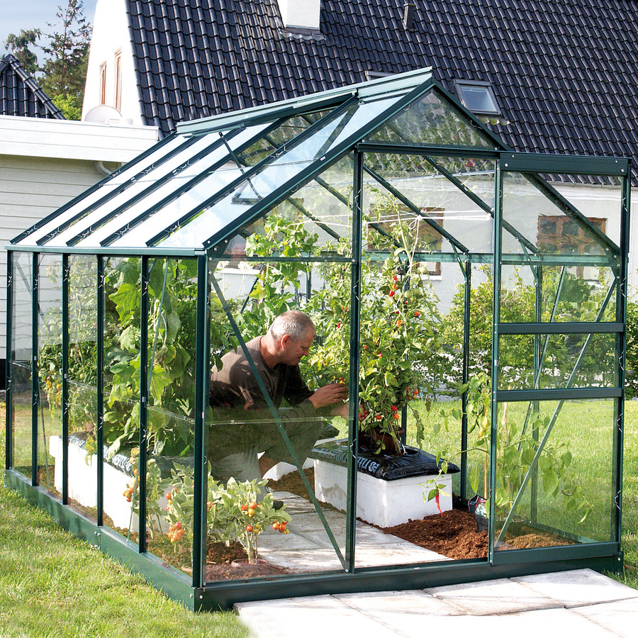 Vitavia Gewächshaus Planet 6200 in Smaragd mit Fundamentrahmen, 6,2 m², Aluminium und ESG-Glas - Bild 3