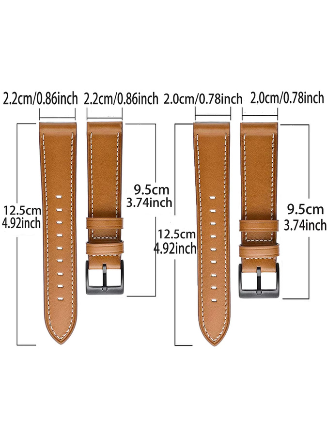 QCTOG Uhrenarmband PU-Leder, brown, 20 22mm, Xiaomi - Bild 2
