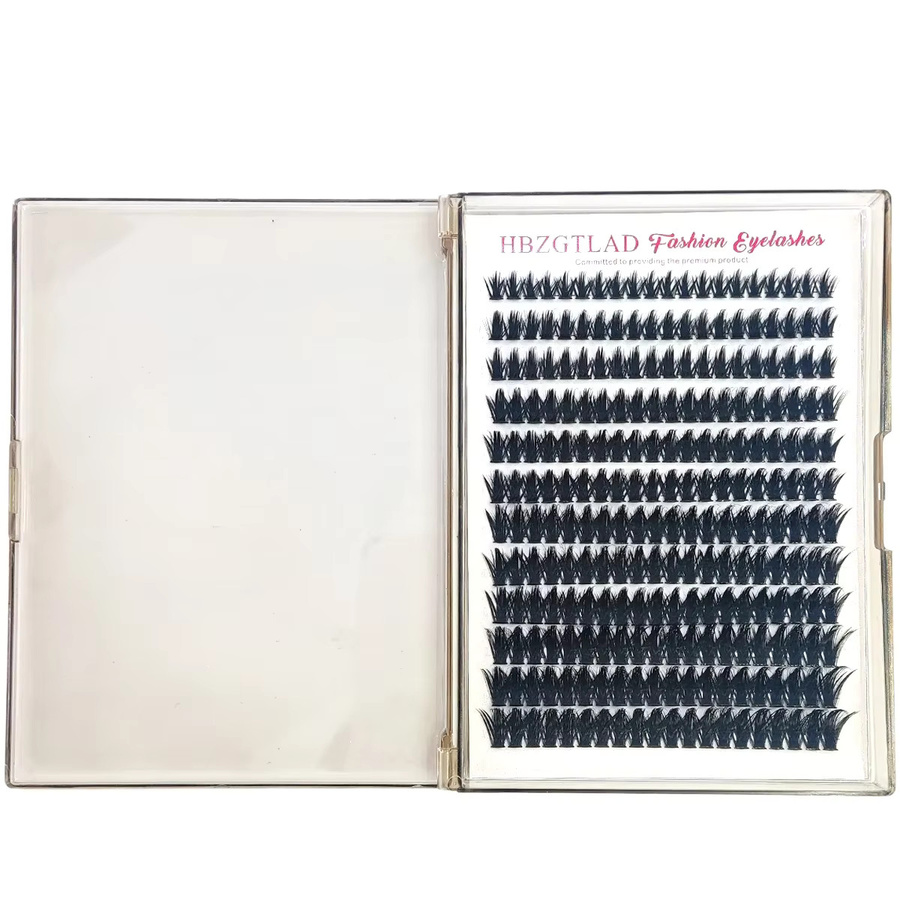 AMSDCN Spike Wimpern-Büschel, Wispy Cluster, Black, Unisex - Bild 4