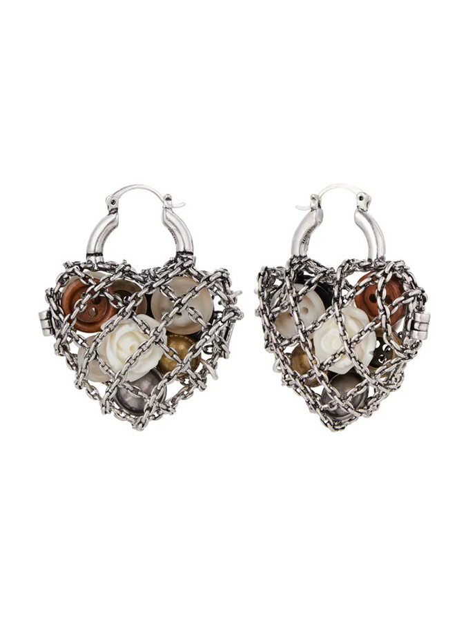 ZHUHE Herz-Ohrringe, Silber, Vintage, Damen - Bild 5