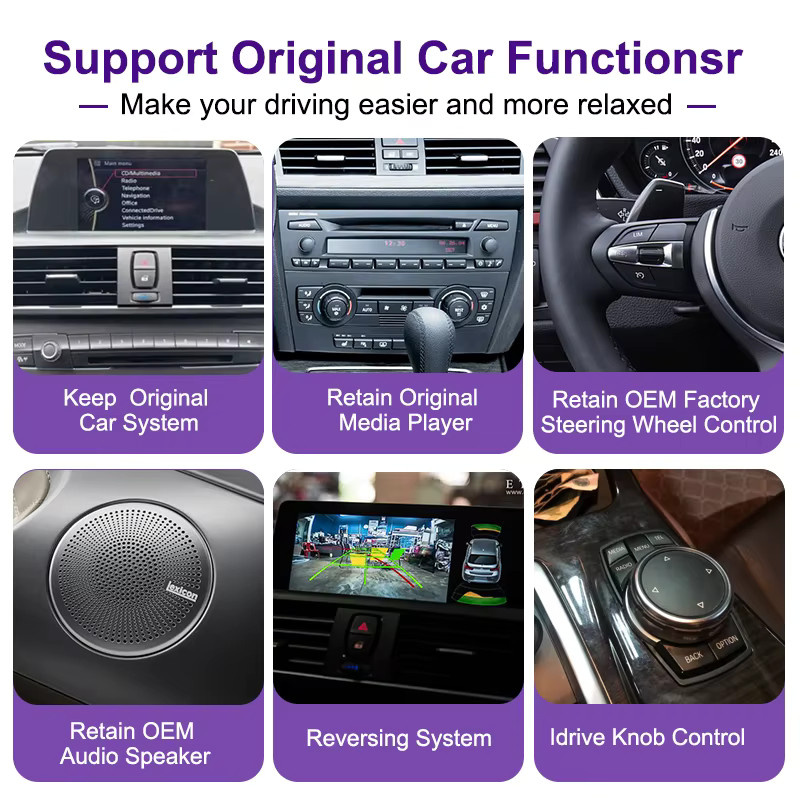 AUTOTOP 12,8-Zoll Auto-Multimedia-Display mit Linux-Touchscreen für BMW 7er-Reihe F01 F02 F03 F04 CIC/NBT-System 2009-2014 mit Android Auto, Airplay, Autolink und Bluetooth in Schwarz - Bild 5