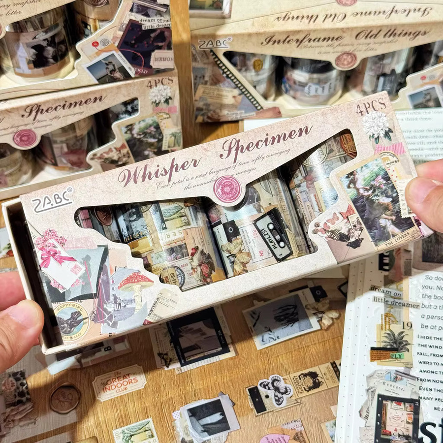Journamm 4 Rollen Vintage-PET-Klebebänder in Multicolour für Bullet Journal, Basteln und DIY - Bild 2