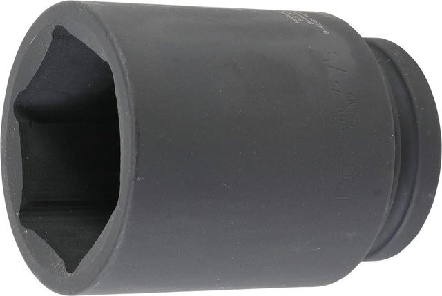 BGS Kraft Steckschlüssel Einsatz Sechskant tief mit 25 mm Innenvierkant Antrieb und 75 mm Schlüsselweite in Schwarz - Bild 1
