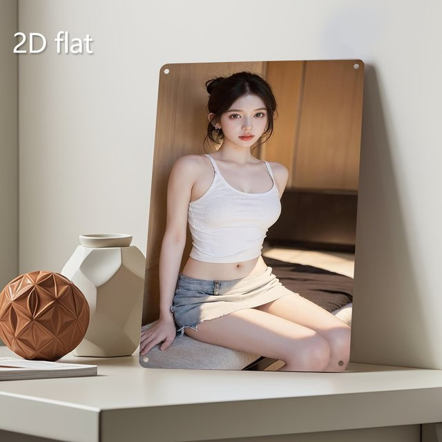 Duckster Metall-Wandkunst mit asiatischer Frau als wetterfestes 2D-Folienkunst-Schild für Innen- und Außenbereich, B: 30,0 cm, H: 20,0 cm - Bild 1