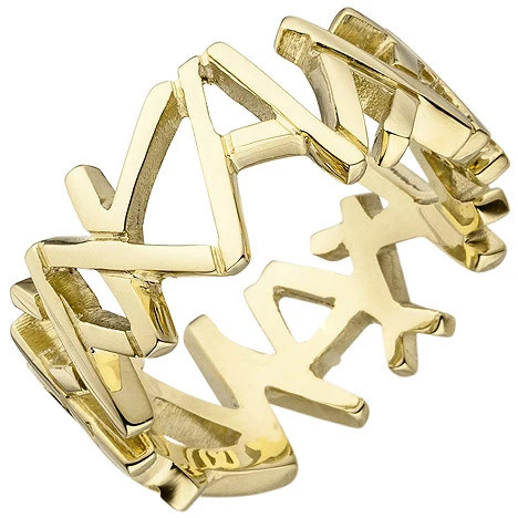 Colfem Ring 585 Gelbgold, breit, Damen, Ringgröße 52 - Bild 1