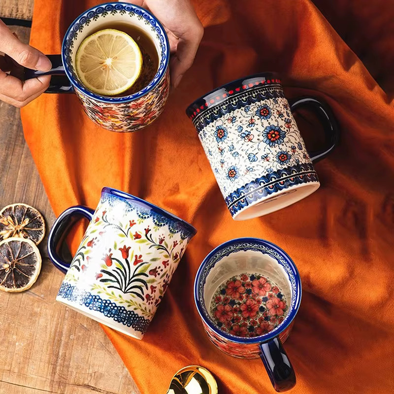 Keramik-Kaffeetasse mit floralem Blumenmuster in Multicolour für Erwachsene - Bild 2