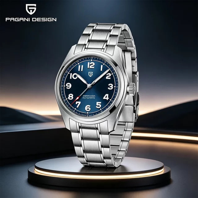 PAGANI DESIGN Armbanduhr, Automatik, Edelstahl, 38 mm, Herren, Blau - Bild 1