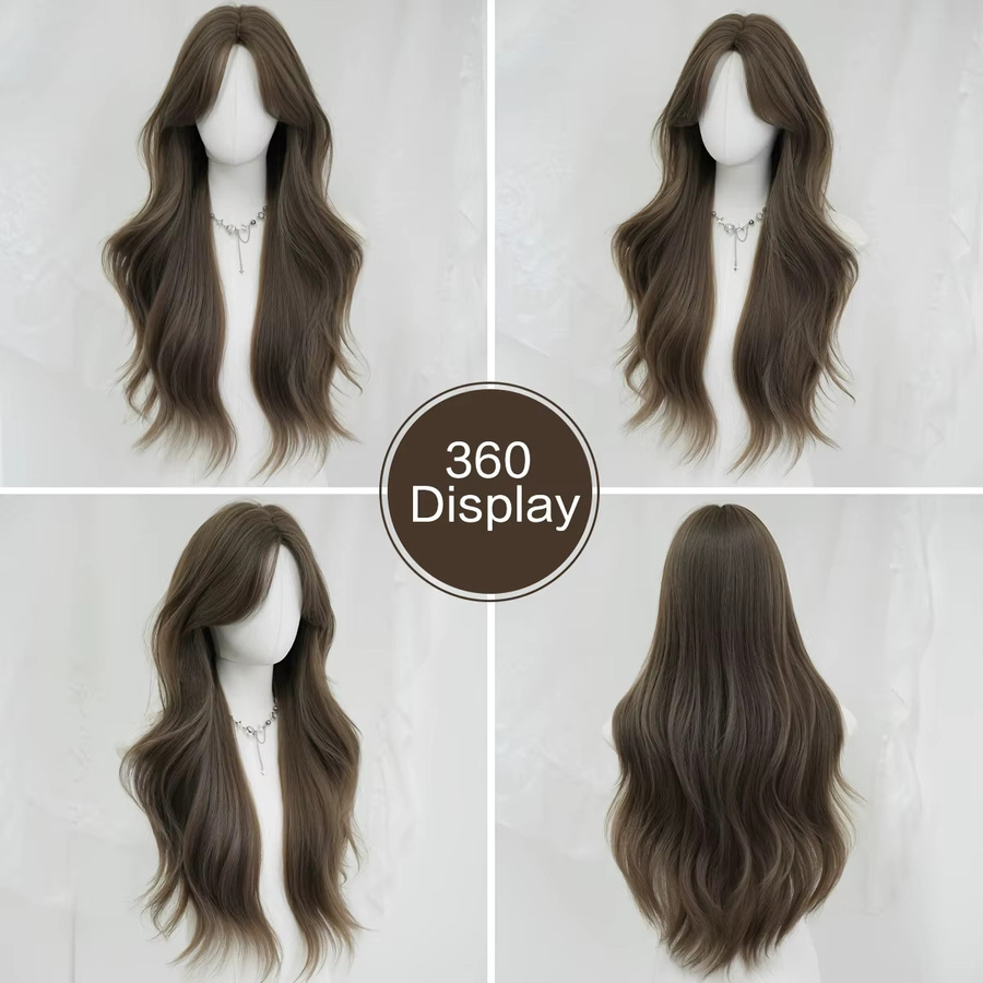 7JHH WIGS Perücke, lang, lockig, kaltbraun, Damen, 30,5 cm - Bild 2