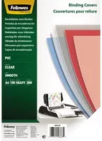 Fellowes Deckblattfolie aus transparentem PVC für Draht- und Plastikbindemaschinen, DIN A4, 300 µm, 100 Stück - Bild 1