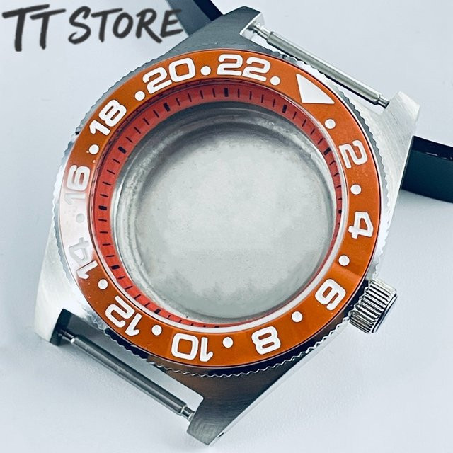 CHIKUANG Uhrengehäuse Diving GMT, Keramiklünette, 40 mm, Silber, Unisex - Bild 1