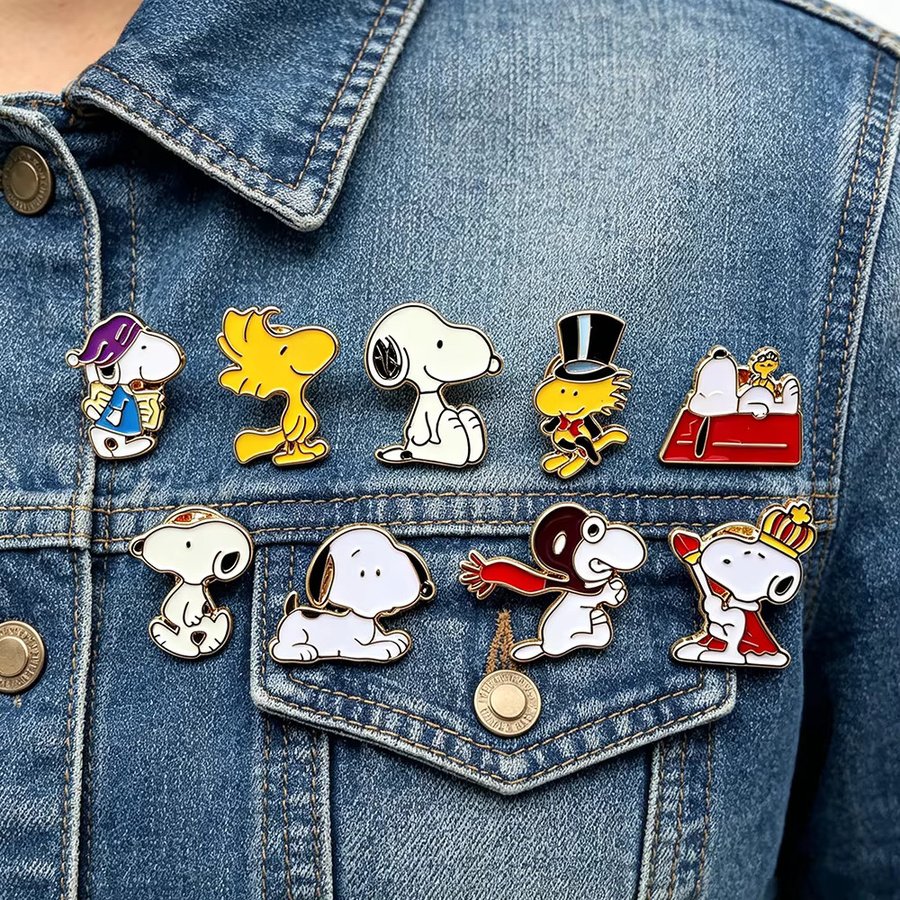 Bandai Snoopy Disney Emaille-Pin-Set, 9-teiliges Set, Metall, Bunt / Mehrfarbig - Bild 4