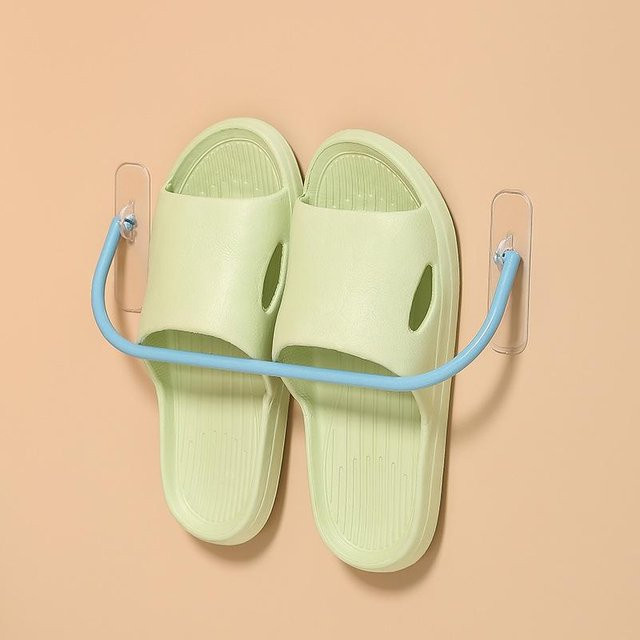 XGobuyFun Wandmontiertes Schuhregal aus Kunststoff für Badezimmer und Haushalt, Blau - Bild 1