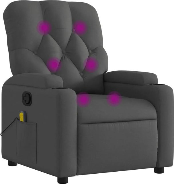 vidaXL Massagesessel Modell 10 in Dunkelgrau mit Samtbezug und Armlehnen - Bild 1