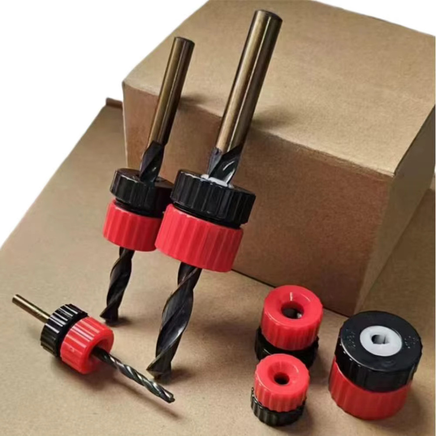 3er Set Einstellbare Bohrer Tiefenstopp Kragen aus ABS Kunststoff in Rot für Zimmerei, Durchmesser: 3-13 mm, DAZZLEEX - Bild 5