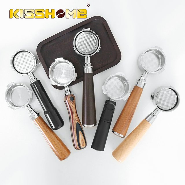 Kisshome Bodenloser Siebträger aus Edelstahl in Silber für Homix H11 Oster Cecotec Hibrew Kaffeemaschinen, 51 mm, rund - Bild 1