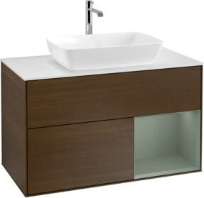 V&B Waschtischunterschrank Finion 100 Wandbeleuchtung in Weiß lackiert B/T/H: 100 x 50,1 x 50,1 cm - Bild 1