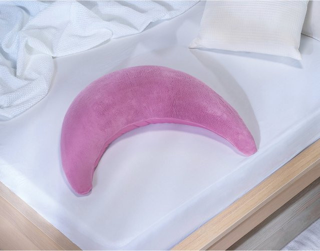 Theraline Plüschmond Stillkissen in Pink, halbmondförmig, 140 cm - Bild 1