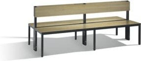 C+P Sitzbank Basic Plus doppelseitig mit Rückenlehne, Dekor Eiche Sereno, Gestell Schwarzgrau, H: 79,6 cm, B: 196,0 cm, T: 76,0 cm - Bild 1