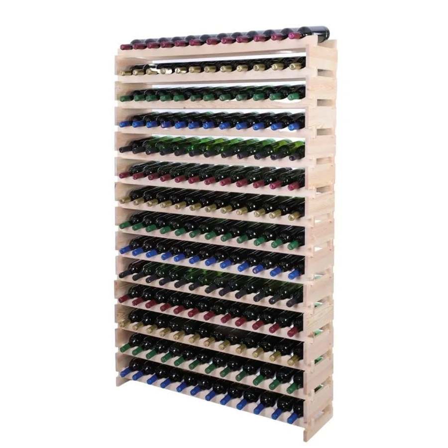 PROREGAL Weinregal VINOTECA FLEX aus massivem Kiefernholz, Natur unbehandelt, braun, H x B x T: 191 x 123 x 28 cm - Bild 2