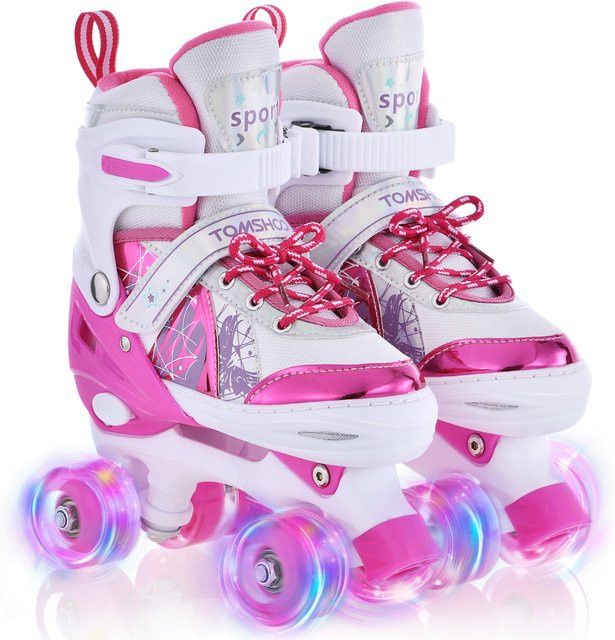 VBESTLIFE Rollschuhe, verstellbar, Größe 4, leuchtend, 6–12 Jahre - Bild 1
