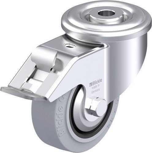 Blickle Stahlblech-Lenkrolle LER-POEV 80G-FI-SG-FA in Silber mit 80 mm Rad-Durchmesser und 140 kg Tragfähigkeit - Bild 1
