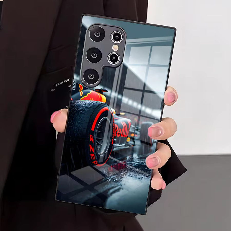 B-BullS-S Schutzhülle mit Logo in Rot und Schwarz für Samsung Galaxy S24 S23 S22 S21 S20 Ultra Plus sowie A54 A53 A25 mit Glasabdeckung - Bild 2