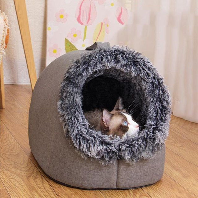 Gemütliches Katzenbett als Höhlennest von Yiran Furniture in Grau - Bild 1