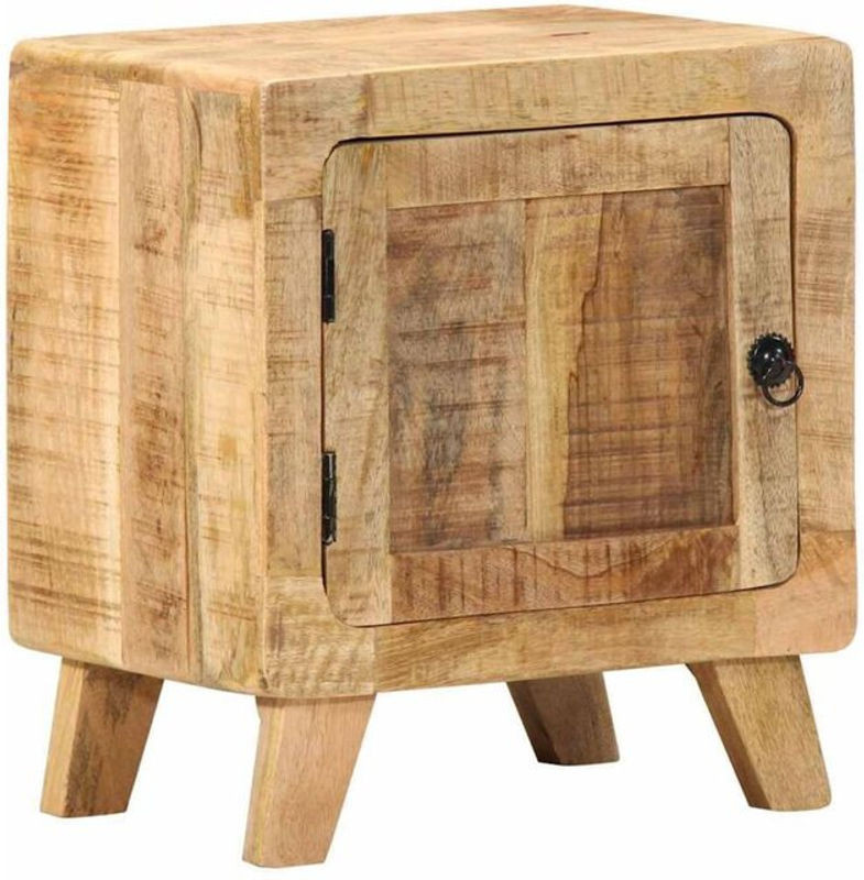 Vidaxl Nachttisch aus rauem Massivholz Mango in Braun im Landhausstil, B/T/H: 40 x 32 x 46 cm - Bild 1