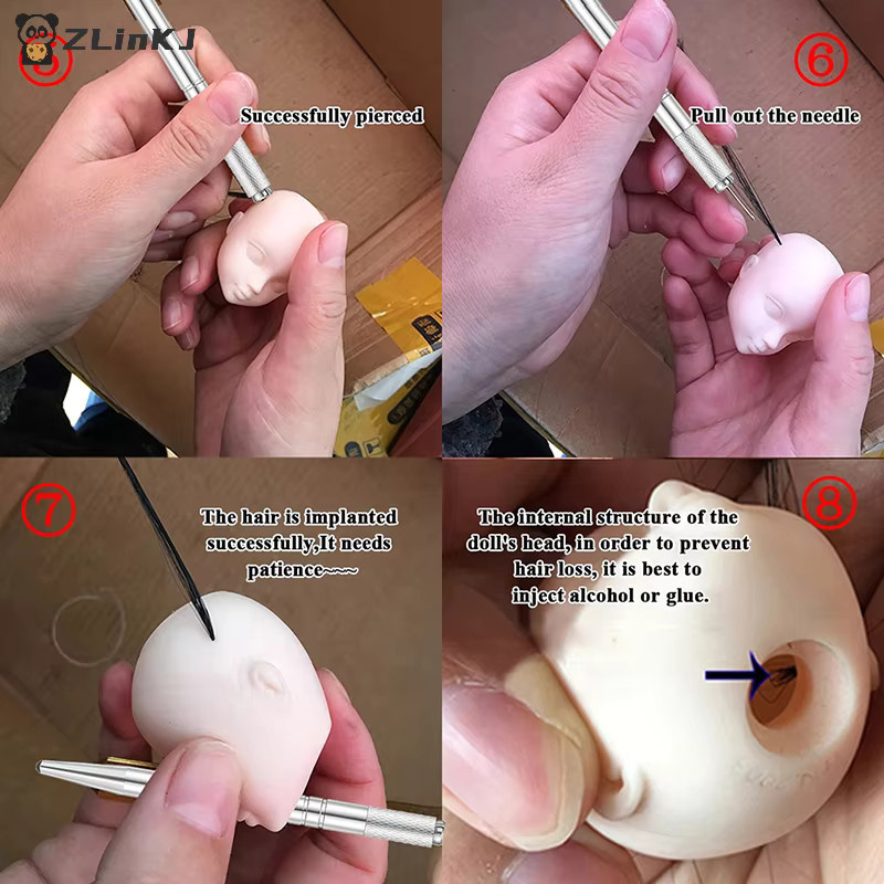 MYPANDA Reroot Nadel Kit 0,8mm für Puppenhaare und Reborn Baby Köpfe aus Metall zum Verwurzeln und Perückenmachen - Bild 3