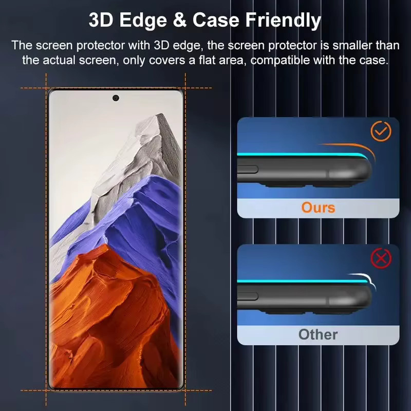 4er-Pack 3D-Displayschutz aus gehärtetem Glas für Honor 90 und Honor 90 Pro, transparent, mit Anti-Fingerabdruck- und bruchsicherer Beschichtung - Bild 5