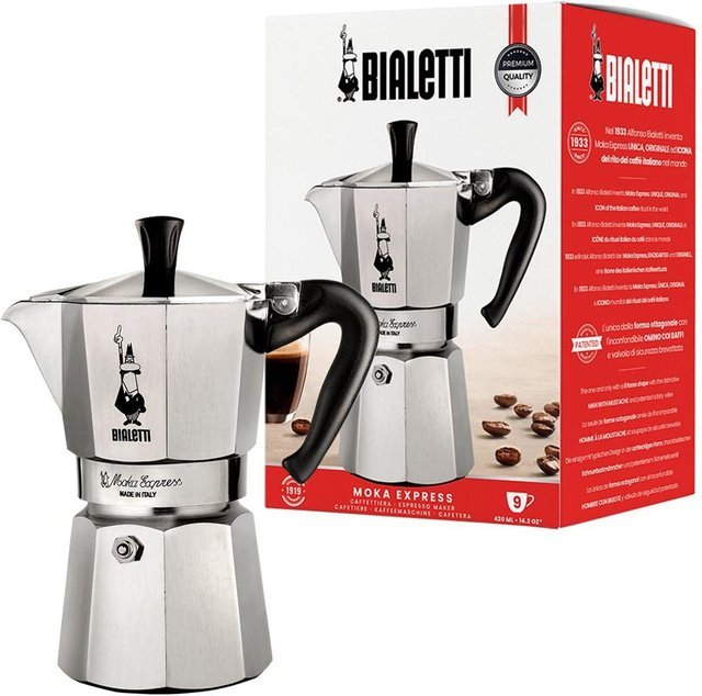 Bialetti Moka Express Espressokocher Silber 9 Tassen - Bild 2