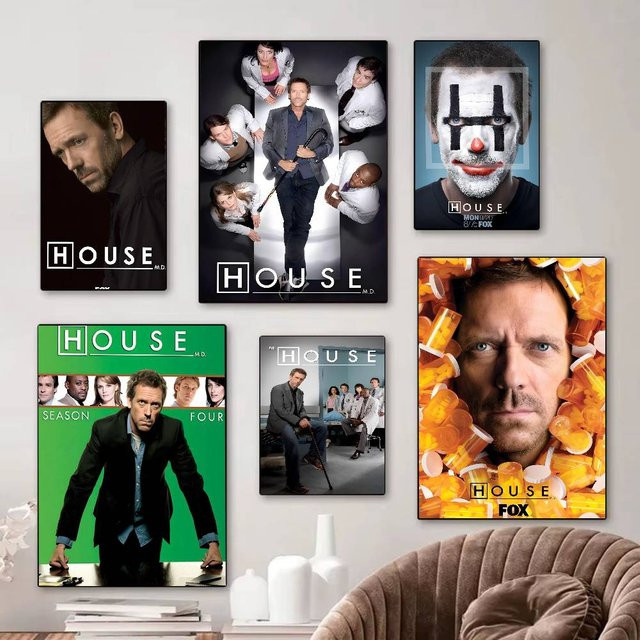 House MD TV-Show Poster selbstklebende Wandkunst in HD-Qualität Retro Wanddeko Mehrfarbig - Bild 1