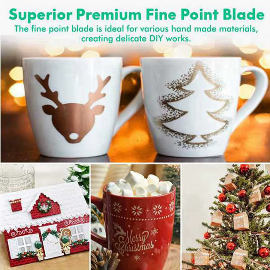 Cricut Ersatzset für Maker: 15 Premium-Schneidmesser mit feiner Spitze und 1 Halter in Silber - Bild 2
