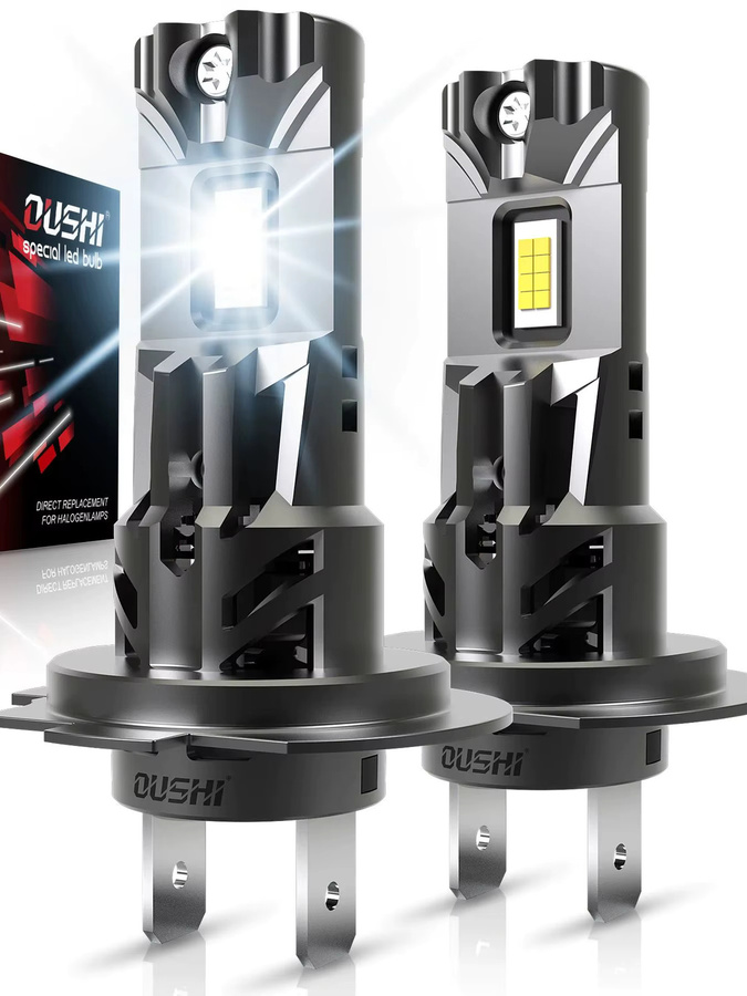 OUSHI 2er-Set H7-LED-Scheinwerfer für Autos, 6000 K Weiß mit Lüfter - Bild 3