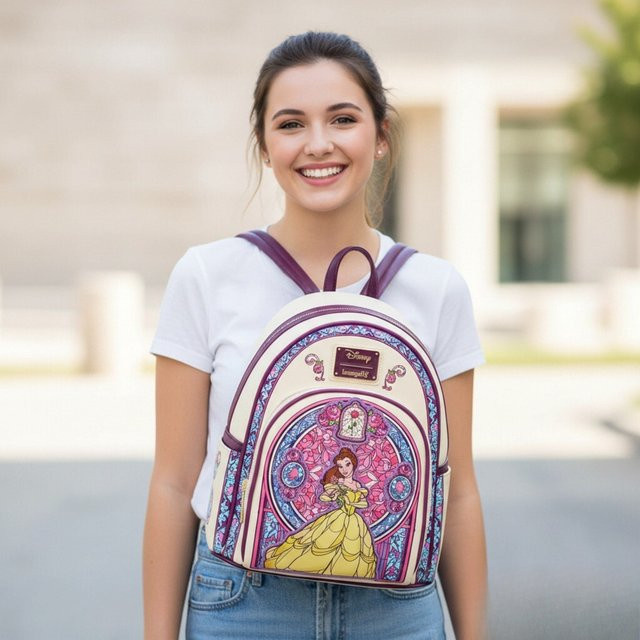 Disney Die Schöne und das Biest Rucksack, bunter Glas-Mini-Rucksack - Bild 1