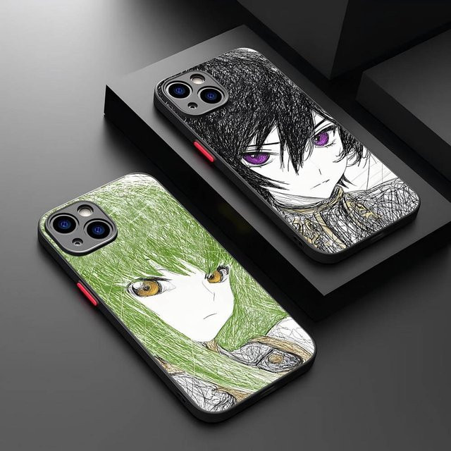 Transparente matte Handyhülle im Code Geass Comic Design für Apple iPhone 11 12 13 14 Pro Max Plus X XR XS und 7 8 Modelle in Multicolor - Bild 1