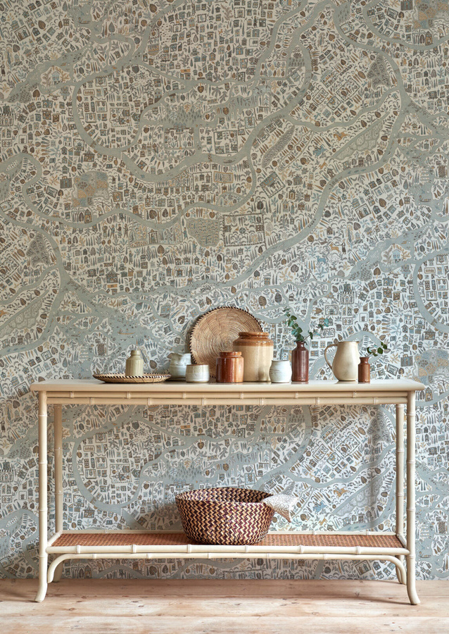 Lewis & Wood Tapete Utopia Aqua Vita in Multicolour mit botanischem und abstraktem Design - Bild 1