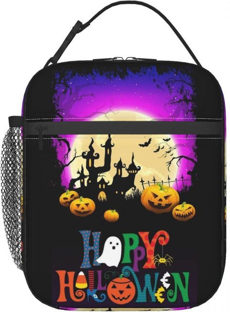 Fancy Style Studio Thermische Lunchtasche Halloween Geister und Kürbis Motiv für Damen und Kinder, Mehrfarbig - Bild 1