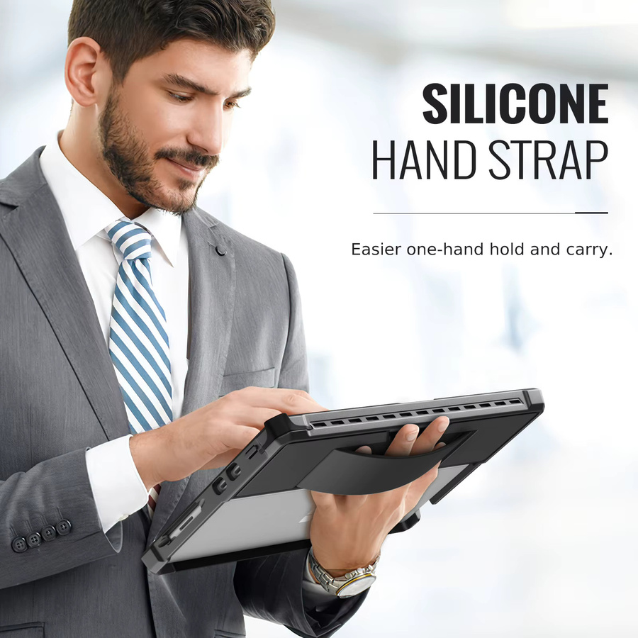 Robuste All-in-One Schutzhülle von dadanism für Surface Go 10 Zoll, Surface Pro 9 8 13 Zoll sowie Surface Pro 7+ Pro 7 Pro 6 Pro 5 Pro 4 in Schwarz - Bild 6
