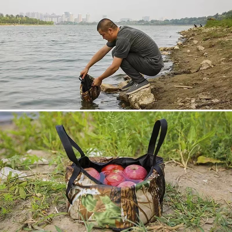 FTK Tragbarer faltbarer Eimer als wasserdichter Wasserbehälter für Camping und Angeln, Mehrfarbig - Bild 4