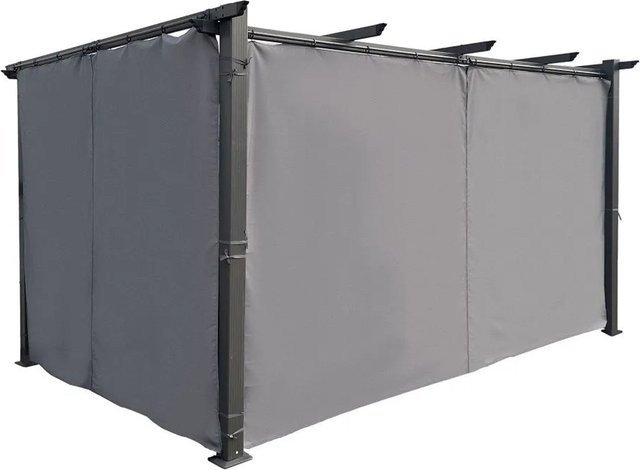 Jet-Line Seitenvorhänge für Pavillon Luxor in Anthrazit, 2 Stück, Breite: 400 cm pro Stück - Bild 1