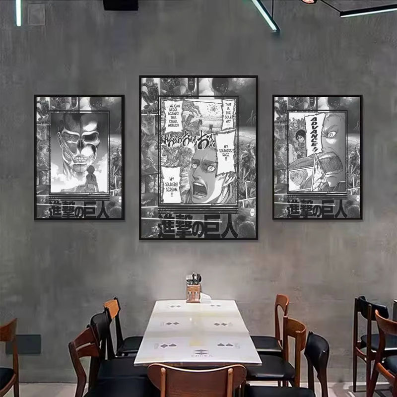 Aniome Angriff auf Titan Wandkunstdruck als klebriges Poster, mehrfarbig, rechteckig, Hochformat - Bild 5
