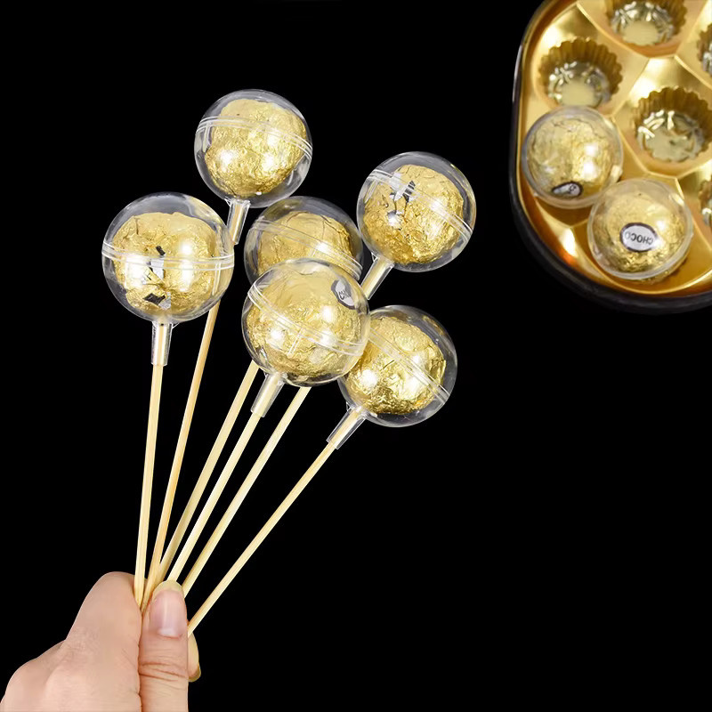 Transparente Schokoladenschachtel aus Kunststoff mit Trüffel-Einlage für Süßigkeiten und Geschenke, Farbe: Transparent - Bild 2