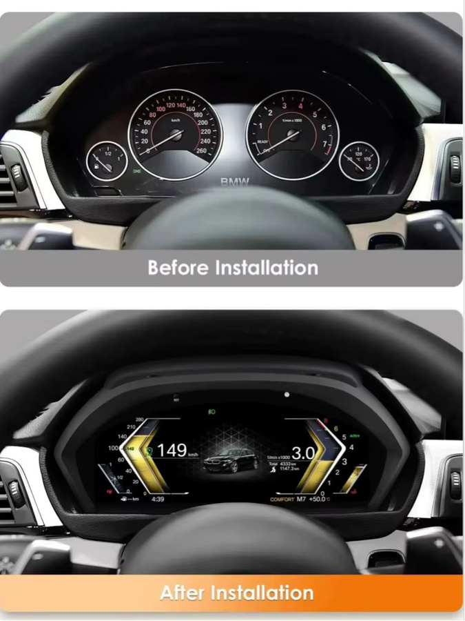OSSURET Digitales 12,3-Zoll LCD Armaturenbrett Display für BMW 3er F30 F31 F34 und 4er F32 F33 F36 NBT EVO Modelle 2013-2020 in Schwarz - Bild 7