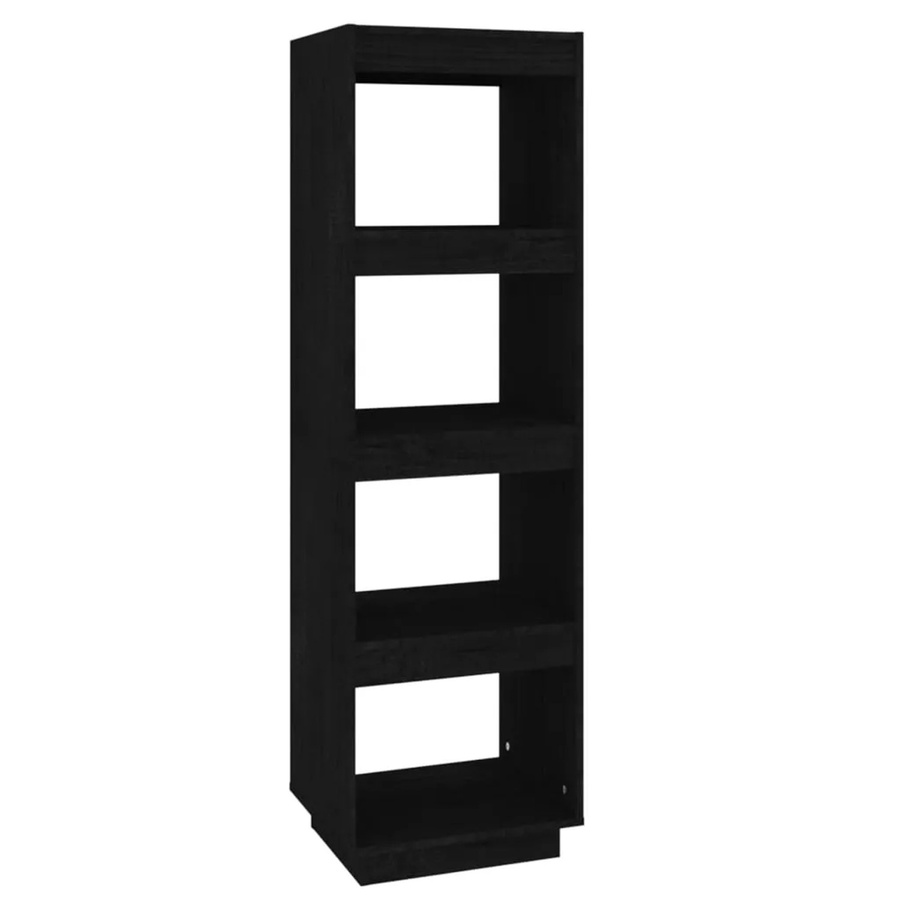 vidaXL Bücherregal und Raumteiler aus Massivholz Kiefer in Schwarz, B/T/H: 40 x 35 x 135 cm - Bild 2
